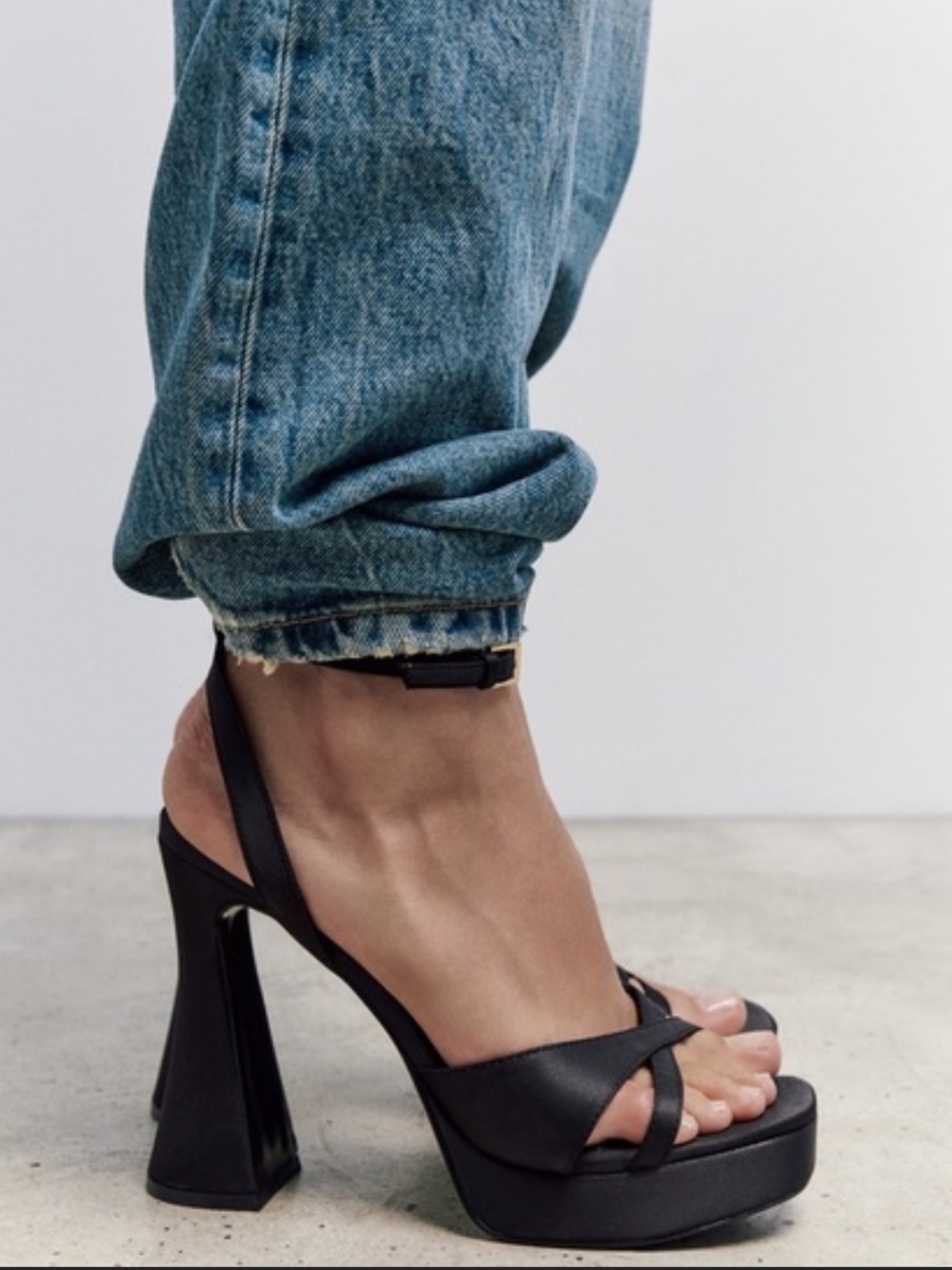Zara Black Chunky Platform Heels
